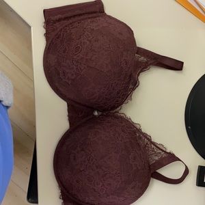 Burgundy bra